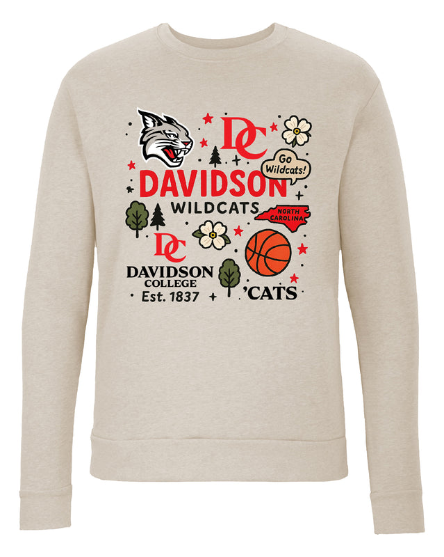 Davidson College Sweatshirt with Medley Design – Officially Licensed Crewneck Pullover Large Front