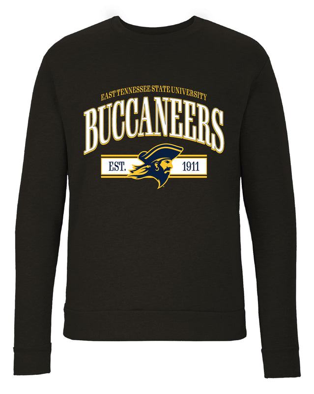 East Tennessee State University Sweatshirt with Mascot Graphics – Officially Licensed Crewneck Pullover Large Front