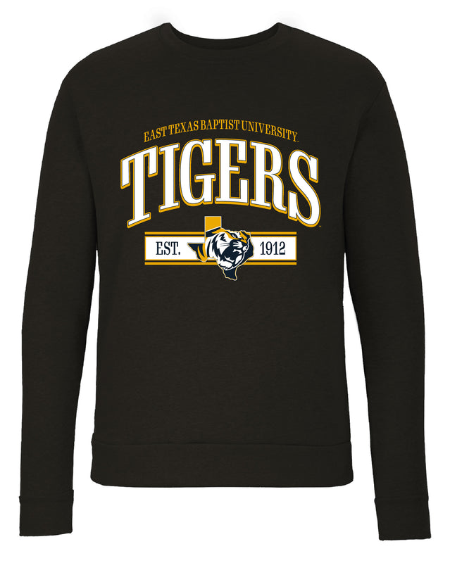 East Texas Baptist University Sweatshirt with Mascot Graphics – Officially Licensed Crewneck Pullover Large Front