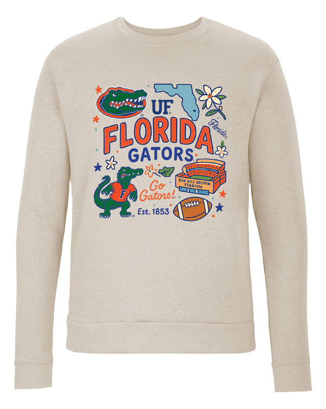 Florida Gators Sweatshirt with Medley Design – Officially Licensed Crewneck Pullover Large Front