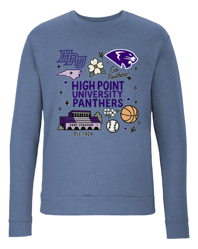 High Point University Sweatshirt with Medley Design – Officially Licensed Crewneck Pullover Large Front