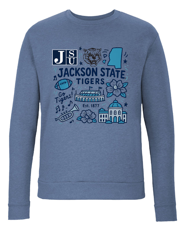 Jackson State University Sweatshirt with Medley Design – Officially Licensed Crewneck Pullover Large Front