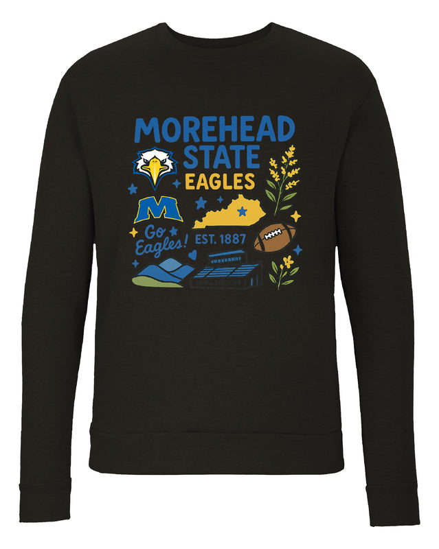 Morehead State University Sweatshirt with Medley Design – Officially Licensed Crewneck Pullover Large Front