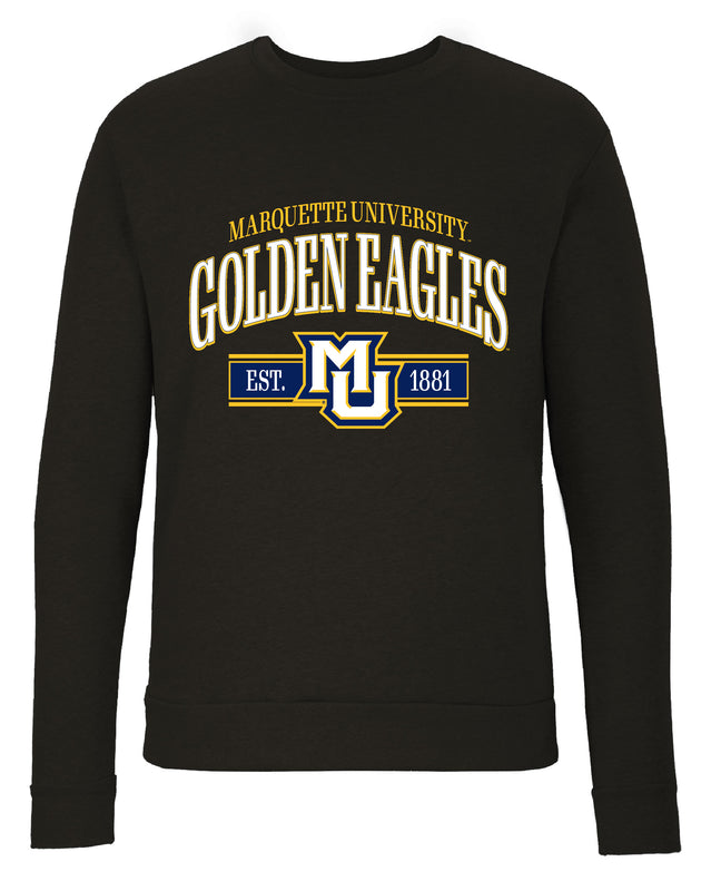 Marquette Golden Eagles Sweatshirt with Mascot Graphics – Officially Licensed Crewneck Pullover Large Front