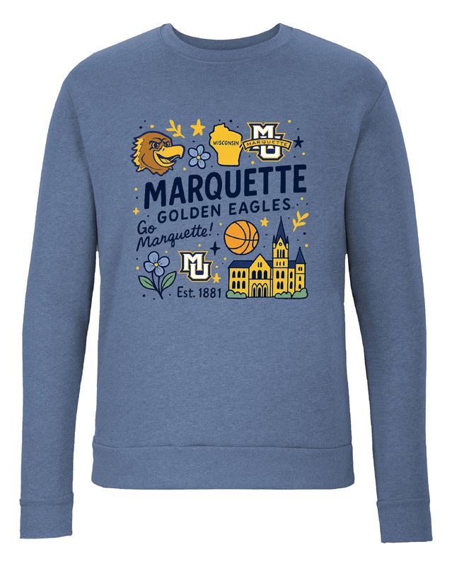 Marquette Golden Eagles Sweatshirt with Medley Design – Officially Licensed Crewneck Pullover Large Front