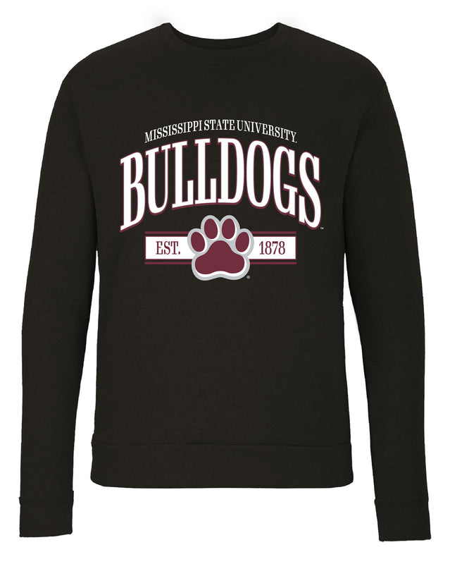 Mississippi State Bulldogs Sweatshirt with Mascot Graphics – Officially Licensed Crewneck Pullover Large Front