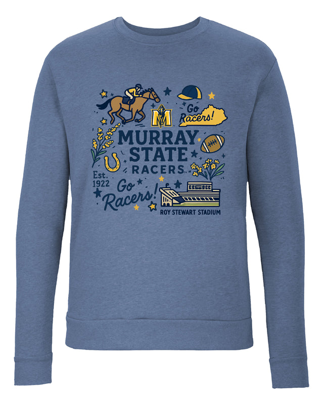 Murray State University Sweatshirt with Medley Design – Officially Licensed Crewneck Pullover Large Front