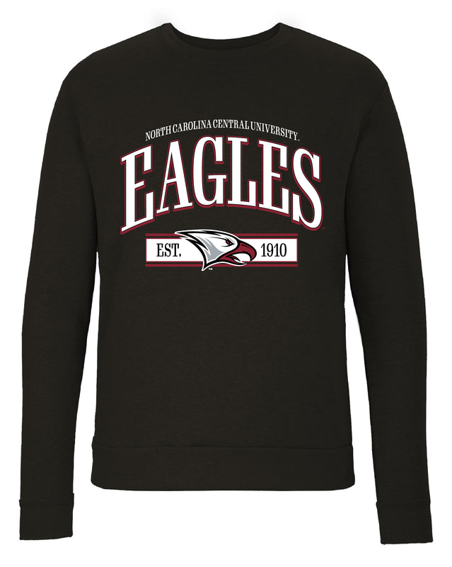 North Carolina Central Eagles Sweatshirt with Mascot Graphics – Officially Licensed Crewneck Pullover Large Front