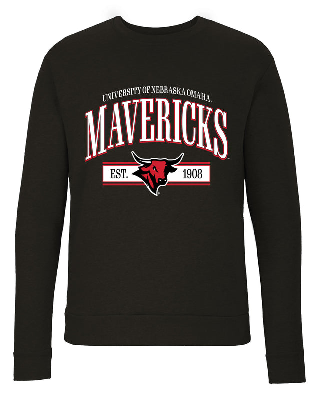 Nebraska at Omaha Sweatshirt with Mascot Graphics – Officially Licensed Crewneck Pullover Large Front