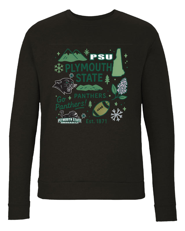 Plymouth State University Sweatshirt with Medley Design – Officially Licensed Crewneck Pullover Large Front