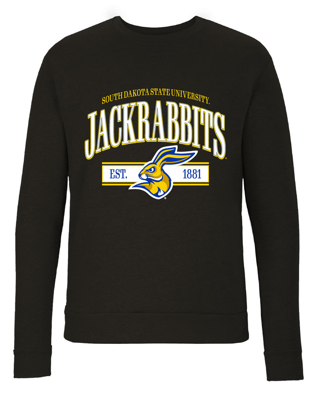 South Dakota State Jackrabbits Sweatshirt with Mascot Graphics – Officially Licensed Crewneck Pullover Large Front