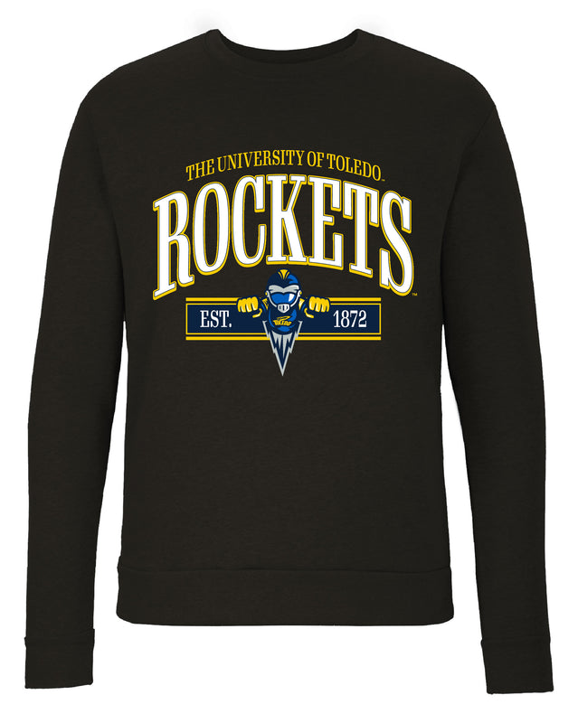 Toledo Rockets Sweatshirt with Mascot Graphics – Officially Licensed Crewneck Pullover Large Front