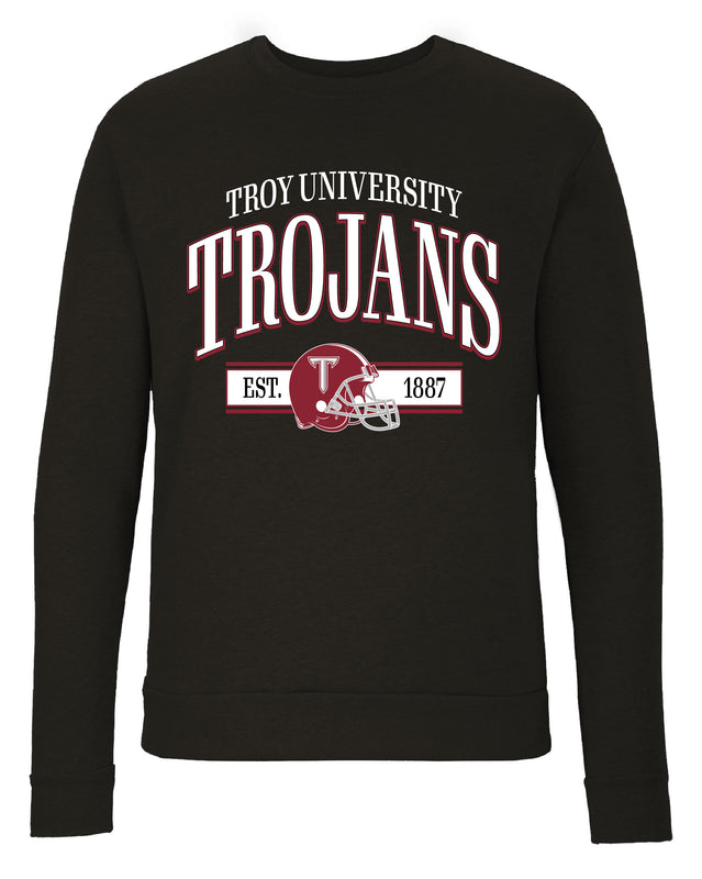 Troy University Sweatshirt with Mascot Graphics – Officially Licensed Crewneck Pullover Large Front