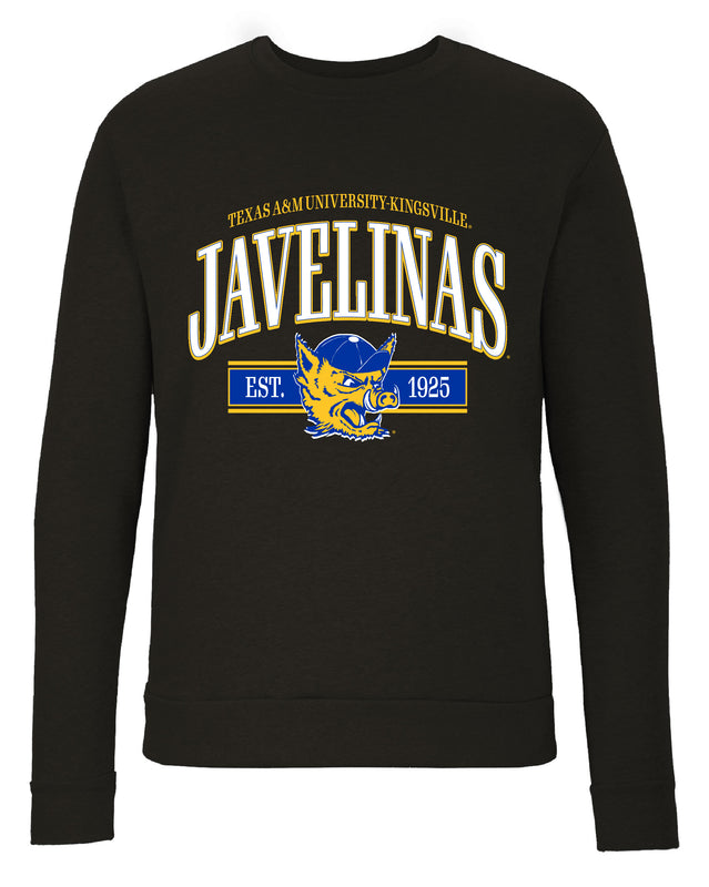 Texas A&M Kingsville Javelinas Sweatshirt with Mascot Graphics – Officially Licensed Crewneck Pullover Large Front