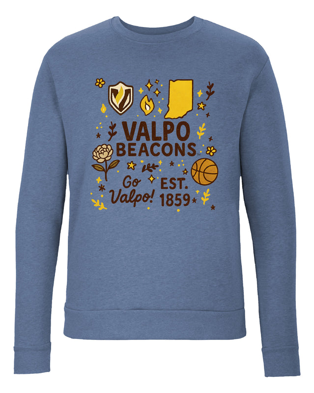 Valparaiso University Sweatshirt with Medley Design – Officially Licensed Crewneck Pullover Large Front