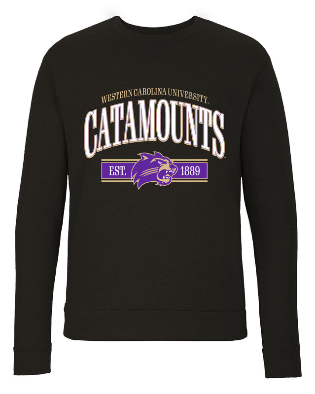 Western Carolina University Sweatshirt with Mascot Graphics – Officially Licensed Crewneck Pullover Large Front
