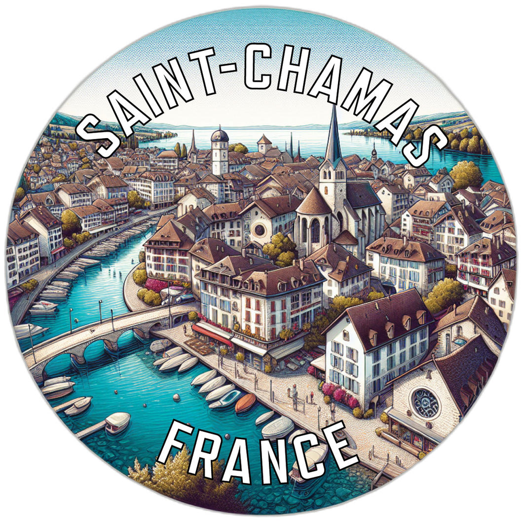 Saint Chamas France Souvenir Die Cut Flat Magnet 2-Inch