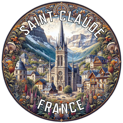 Saint Claude France Souvenir Die Cut Flat Magnet 2-Inch