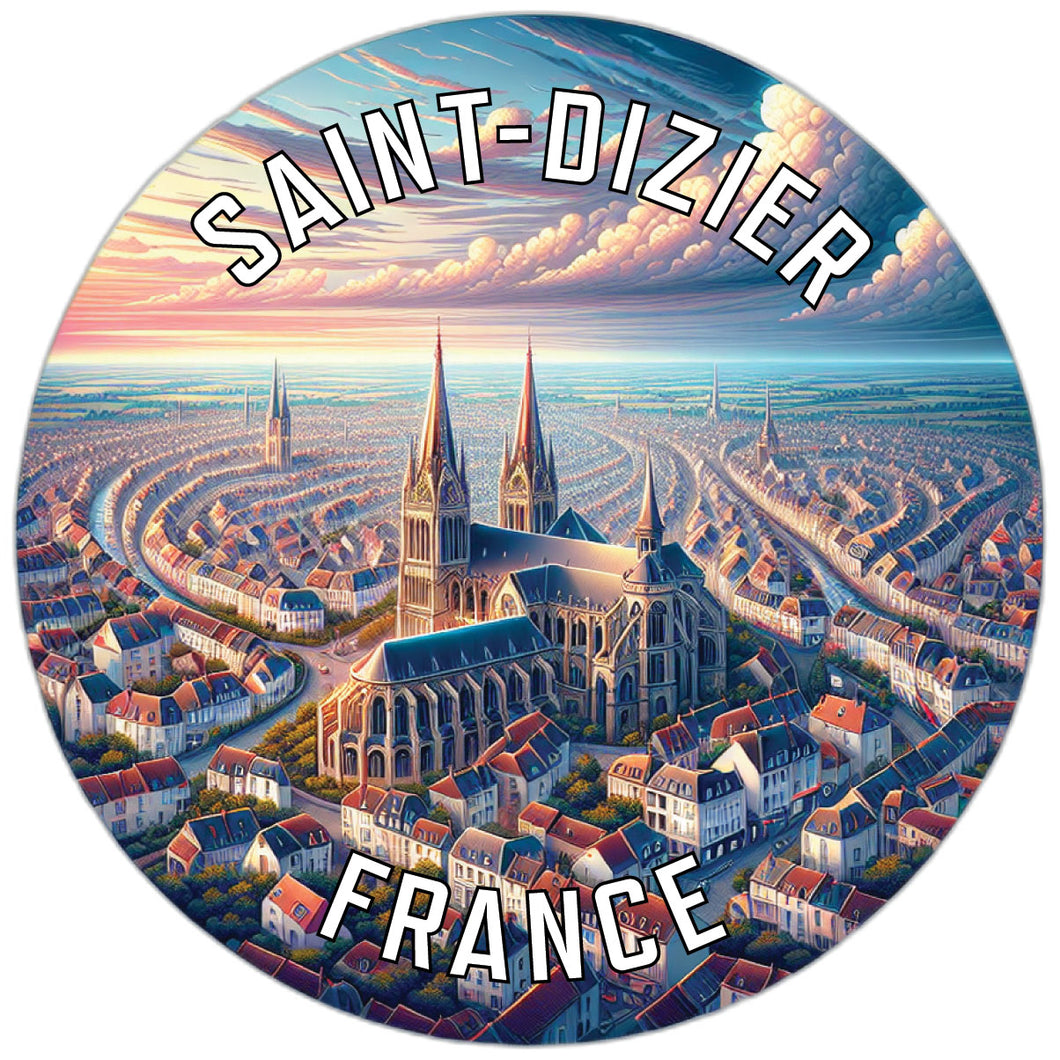 Saint Dizier France Souvenir Die Cut Flat Magnet 2-Inch