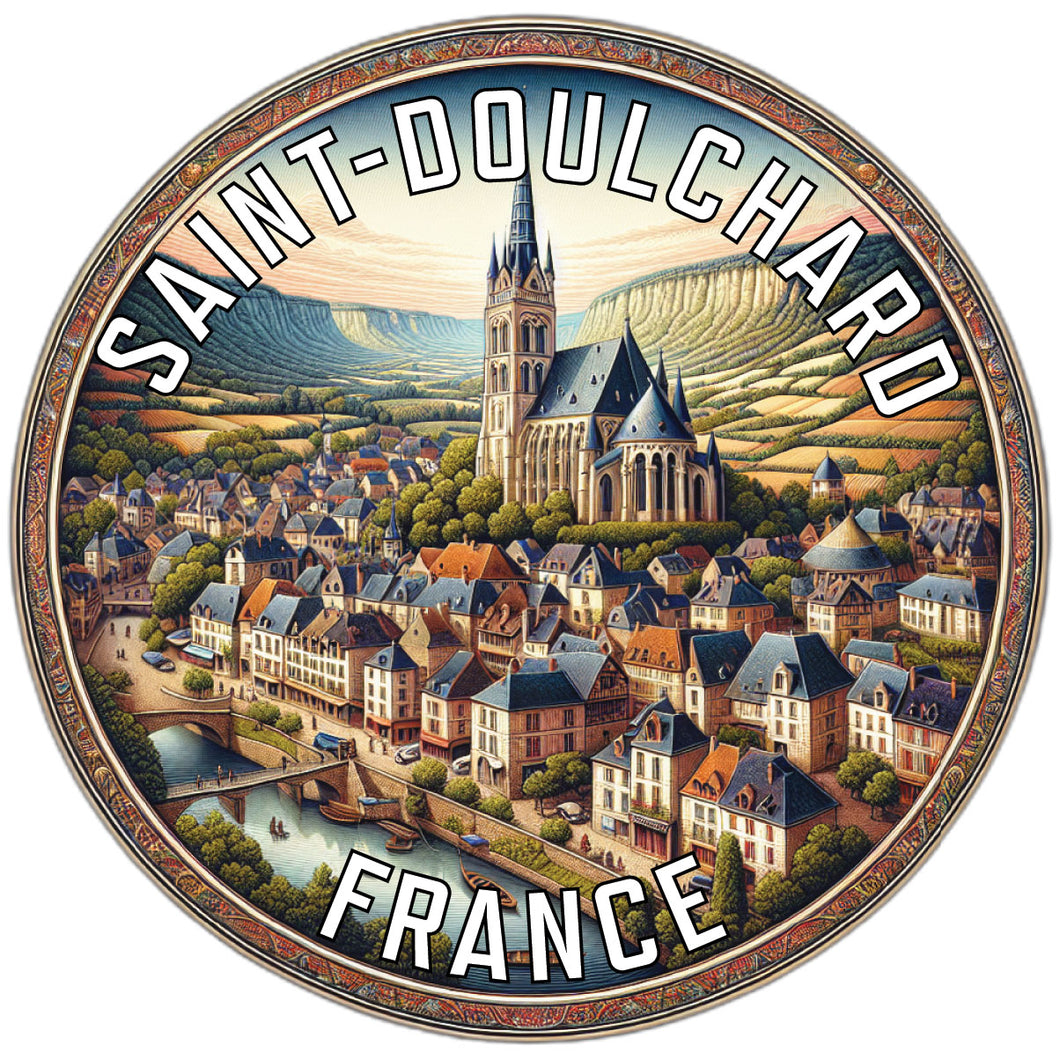 Saint Doulchard France Souvenir Die Cut Flat Magnet 6-Inch