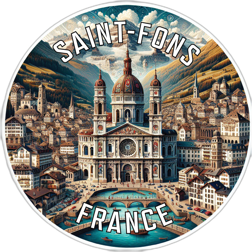 Saint Fons France Souvenir Vinyl Decal Sticker 2-Inch