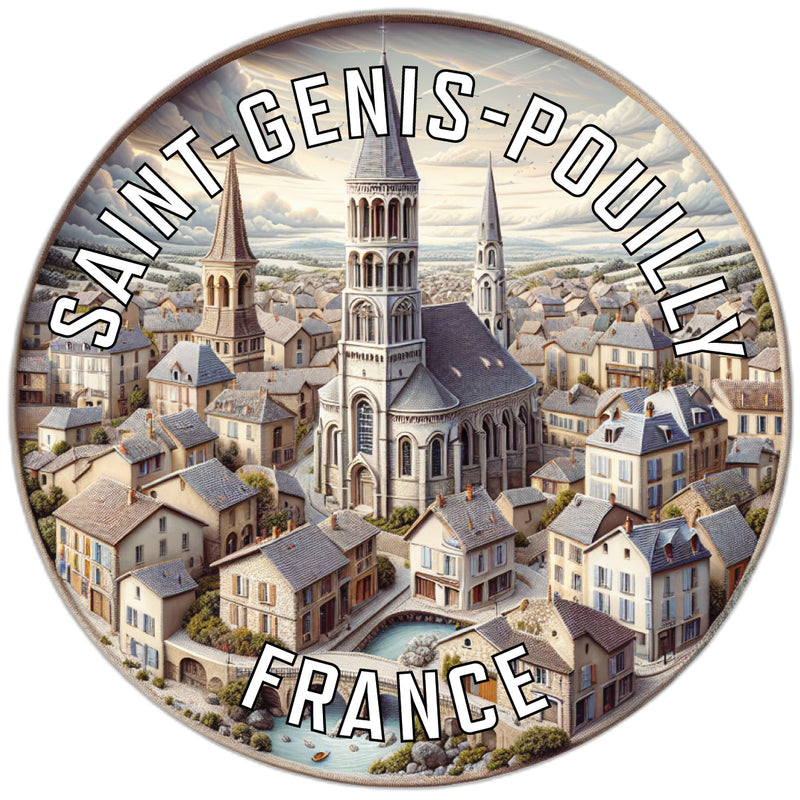 Saint Genis Pouilly France Souvenir Die Cut Flat Magnet 2-Inch