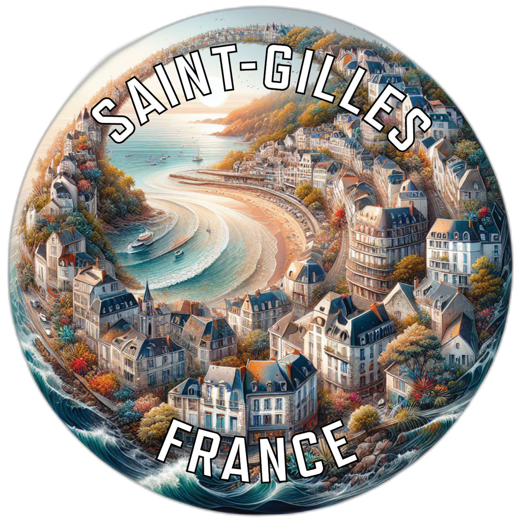 Saint Gilles France Souvenir Die Cut Flat Magnet 6-Inch