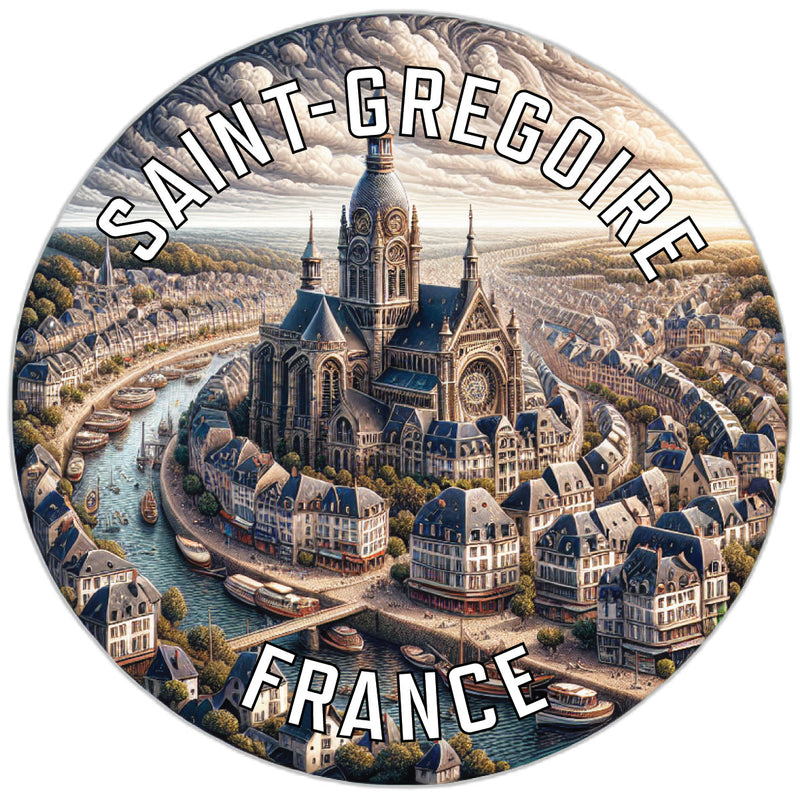 Saint Gregoire France Souvenir Die Cut Flat Magnet 2-Inch