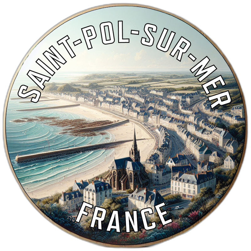 Saint Pol sur Mer France Souvenir Die Cut Flat Magnet 2-Inch