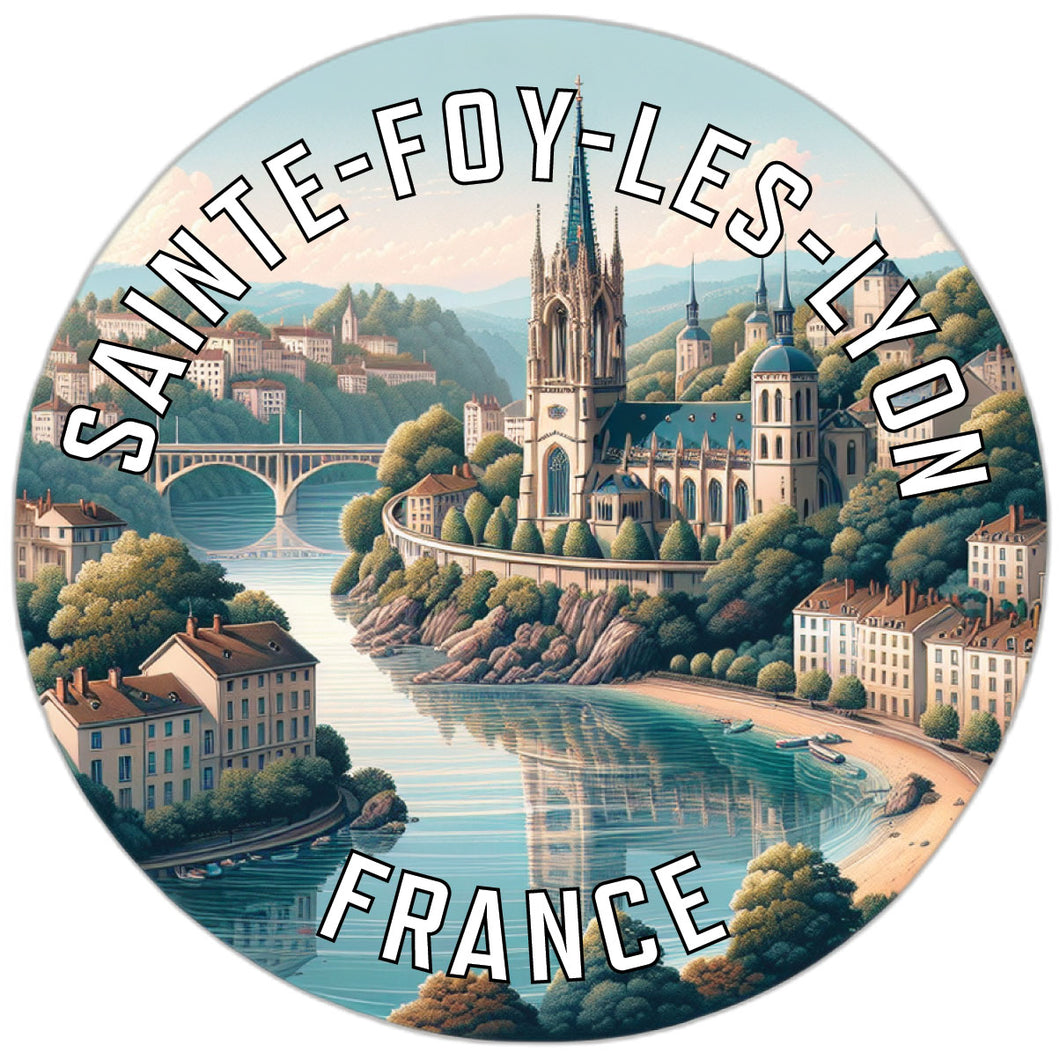 Sainte Foy les Lyon France Souvenir Die Cut Flat Magnet 2-Inch
