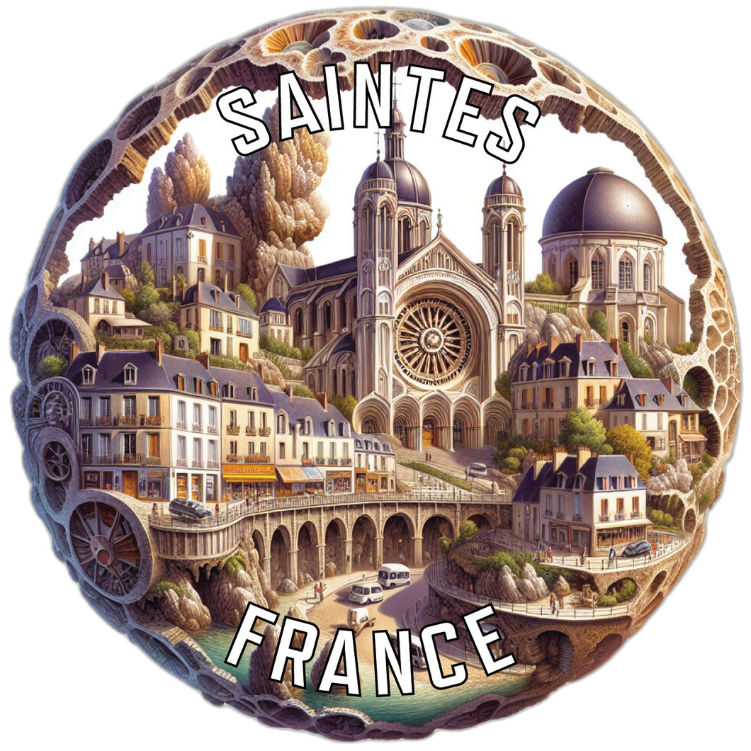 Saintes France Souvenir Vinyl Decal Sticker 2-Inch