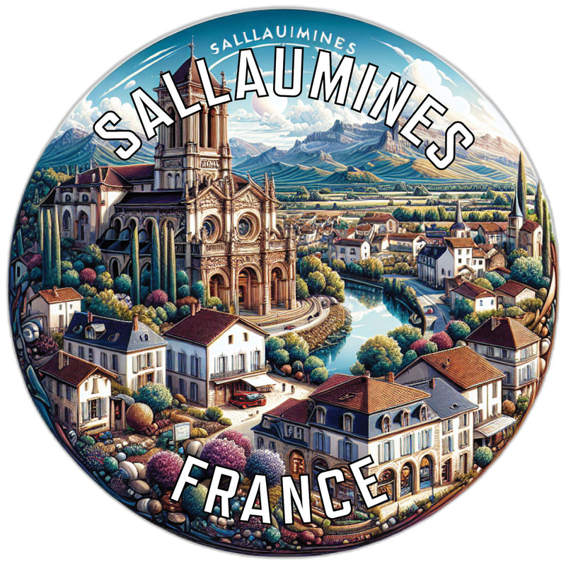 Sallaumines France Souvenir Die Cut Flat Magnet 6-Inch
