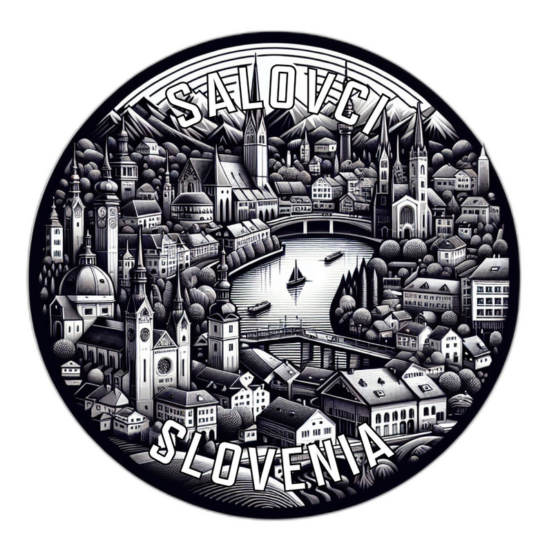 Salovci Slovenia Souvenir Die Cut Flat Magnet 6-Inch