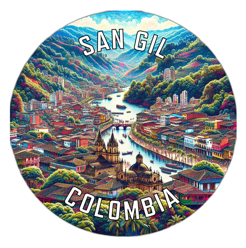 San Gil Colombia Souvenir Die Cut Flat Magnet 6-Inch