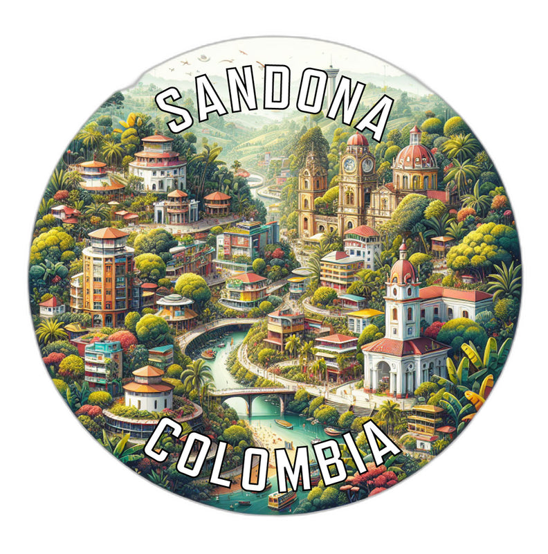 Sandona Colombia Souvenir Die Cut Flat Magnet 2-Inch