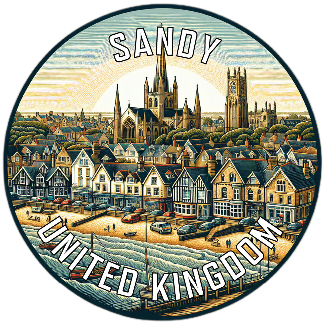 Sandy United Kingdom Souvenir Die Cut Flat Magnet 2-Inch