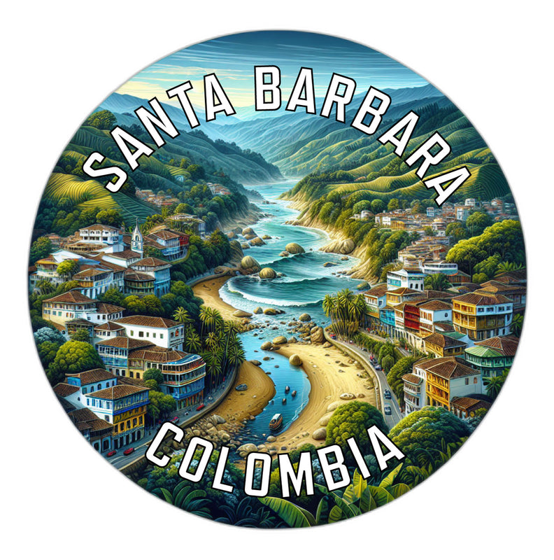 Santa Barbara Colombia Souvenir Die Cut Flat Magnet 6-Inch