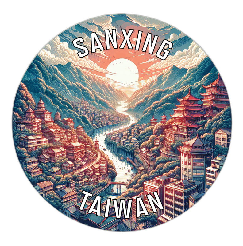 Sanxing Taiwan Souvenir Die Cut Flat Magnet 2-Inch