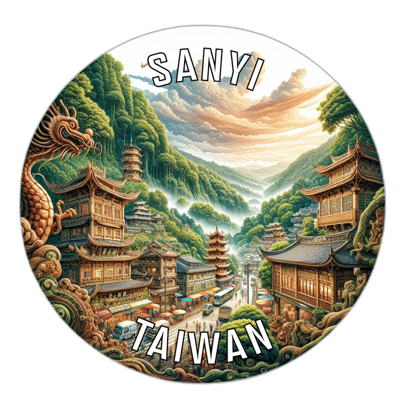 Sanyi Taiwan Souvenir Die Cut Flat Magnet 2-Inch