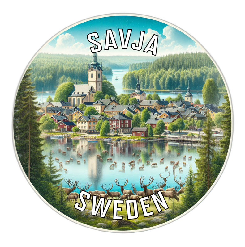 Savja Sweden Souvenir Vinyl Decal Sticker 2-Inch