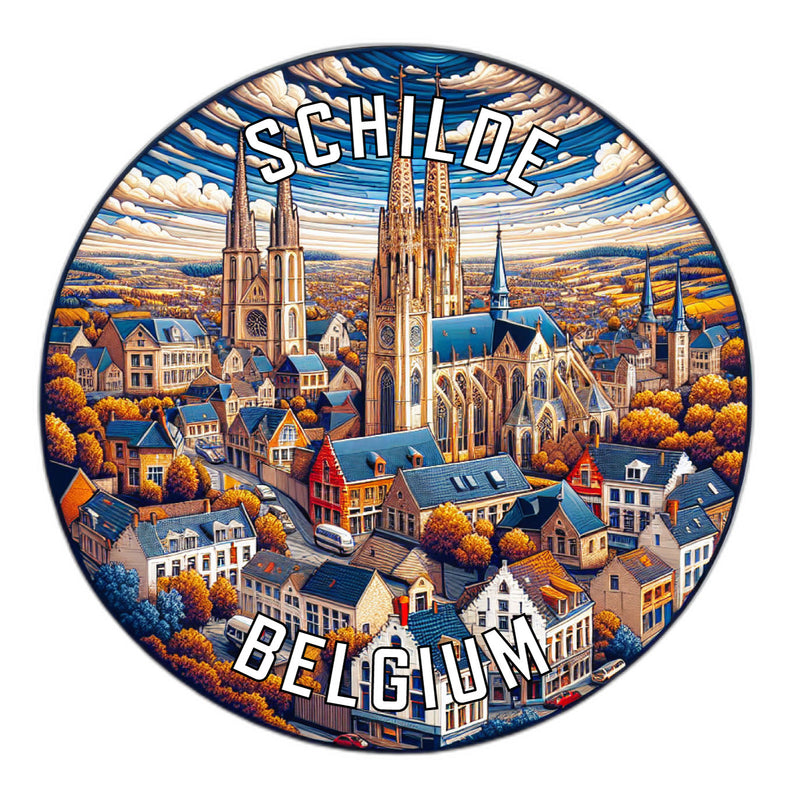 Schilde Belgium Souvenir Die Cut Flat Magnet 2-Inch
