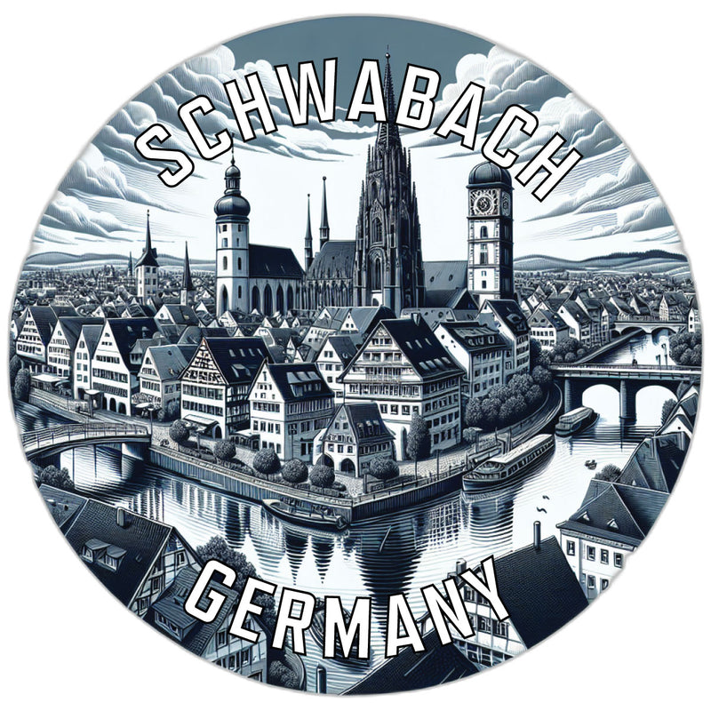 Schwabach Germany Souvenir Die Cut Flat Magnet 6-Inch
