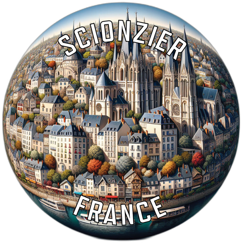 Scionzier France Souvenir Die Cut Flat Magnet 6-Inch
