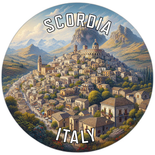 Scordia Italy Souvenir Die Cut Flat Magnet 4-Inch