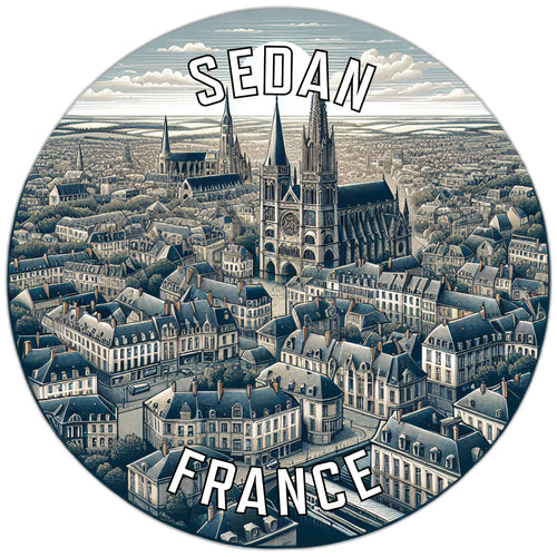 Sedan France Souvenir Die Cut Flat Magnet 2-Inch