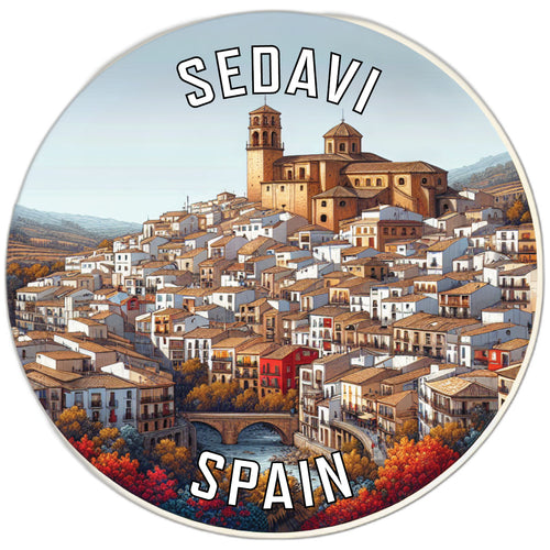 Sedavi Spain Souvenir Die Cut Flat Magnet 2-Inch