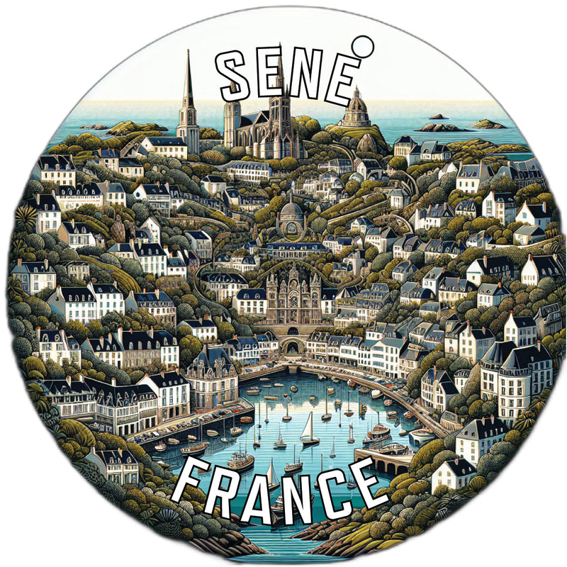 Sene France Souvenir Die Cut Flat Magnet 2-Inch