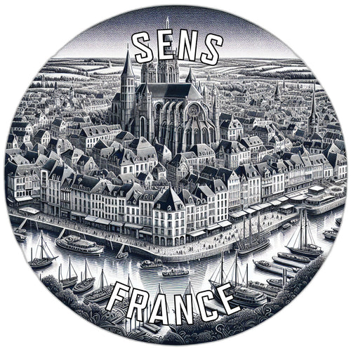 Sens France Souvenir Die Cut Flat Magnet 6-Inch