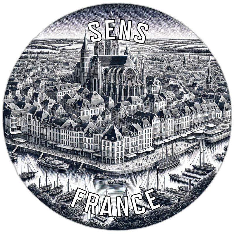 Sens France Souvenir Die Cut Flat Magnet 6-Inch