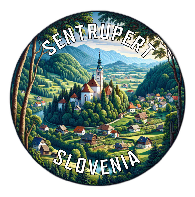 Sentrupert Slovenia Souvenir Die Cut Flat Magnet 2-Inch
